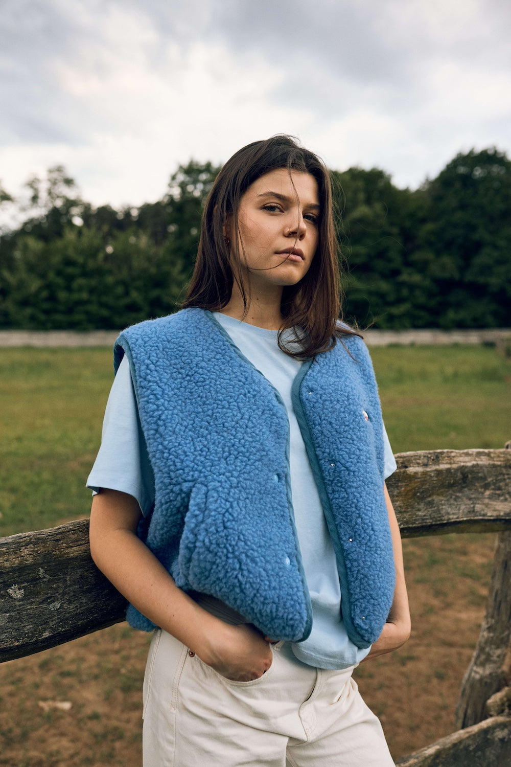 Merino Wool Vest Adult- Ice Blue - Happymess