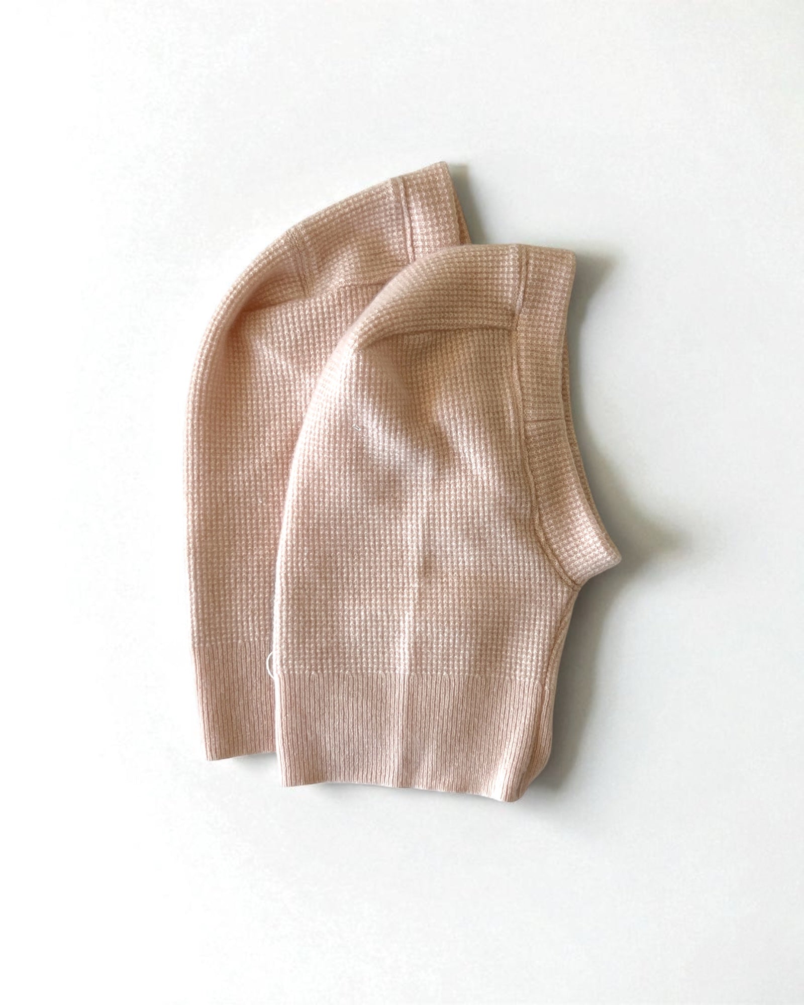 Two light pink pure cashmere balaclava