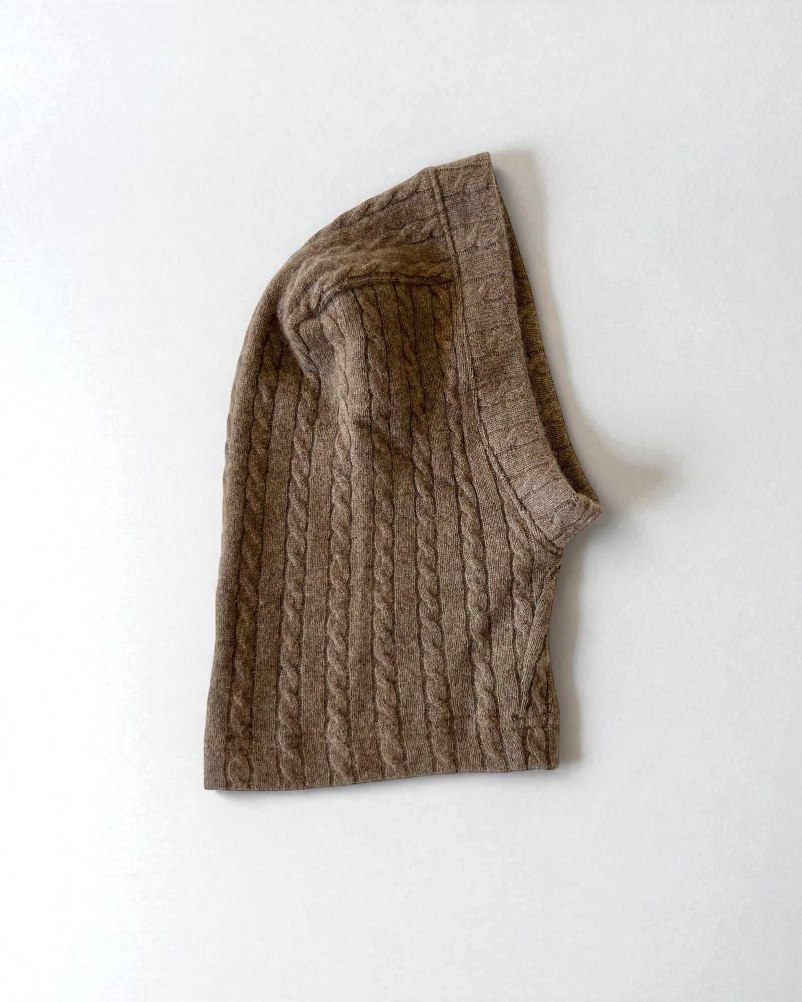 Brown knitted balaclava