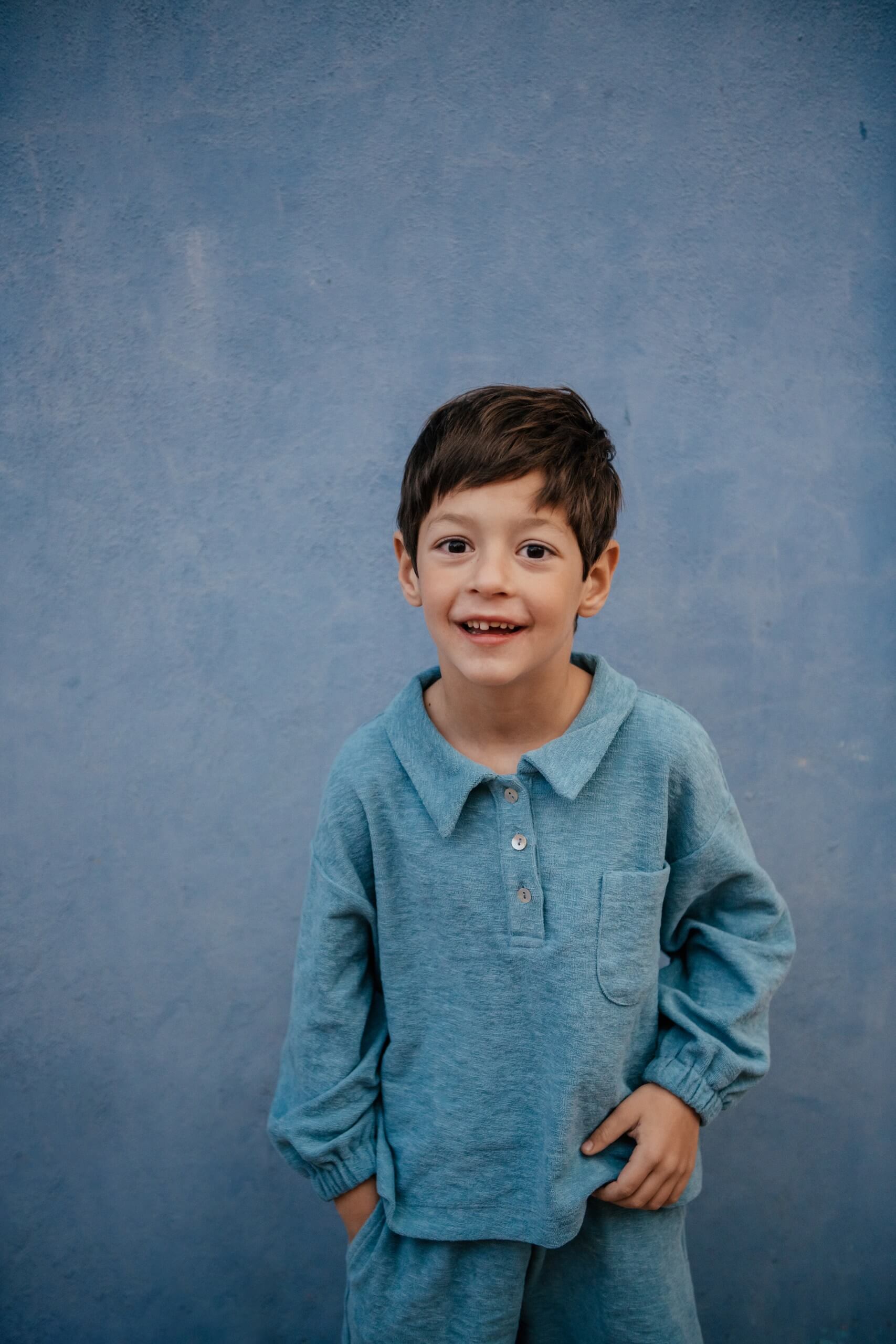Frottee-Shirt - Blau