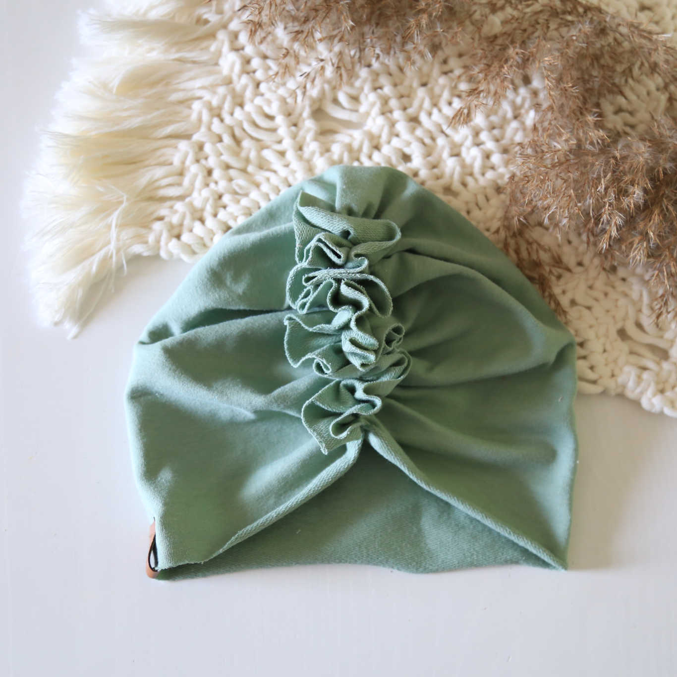 Baby Turban - Altrosa, Caffe Latte, Altrosa, Babyblau mit Blumenmuster, Blumenblüte