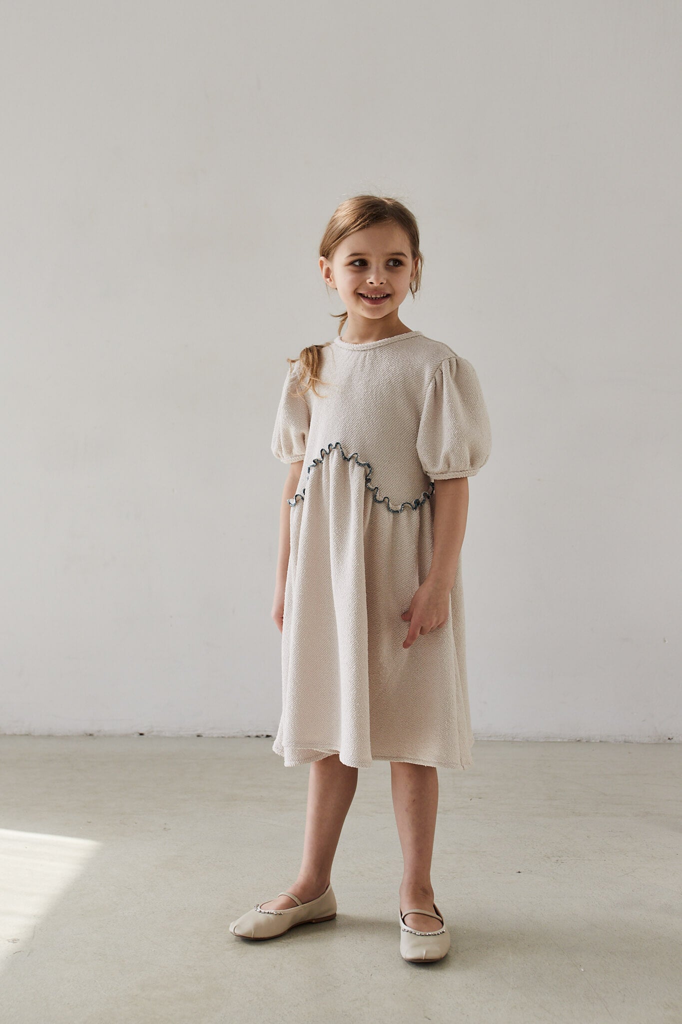 beige toddler dress Oversized Cotton Dress Marie