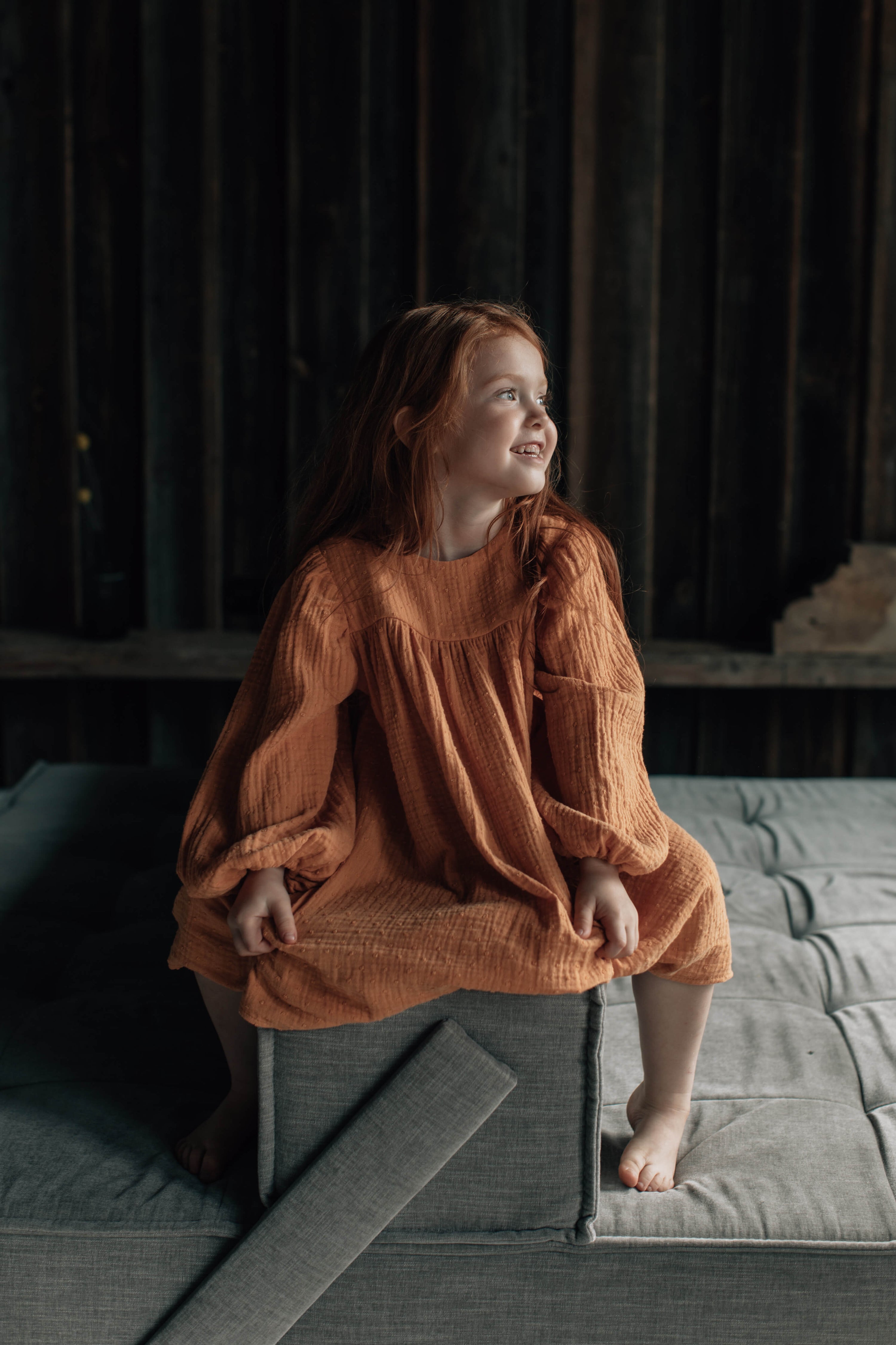 Girl in orange dress