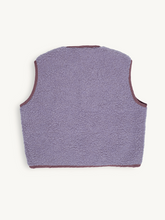 Purple fleece vest on a white background
