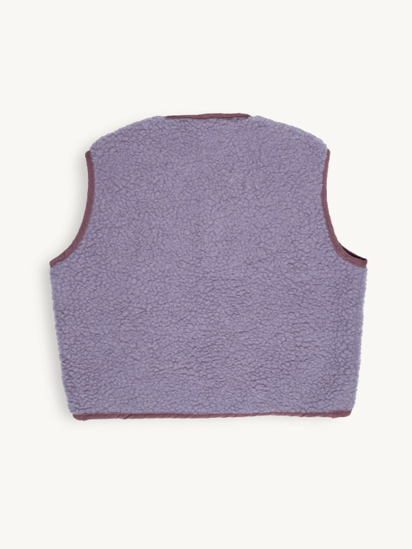 Purple fleece vest on a white background
