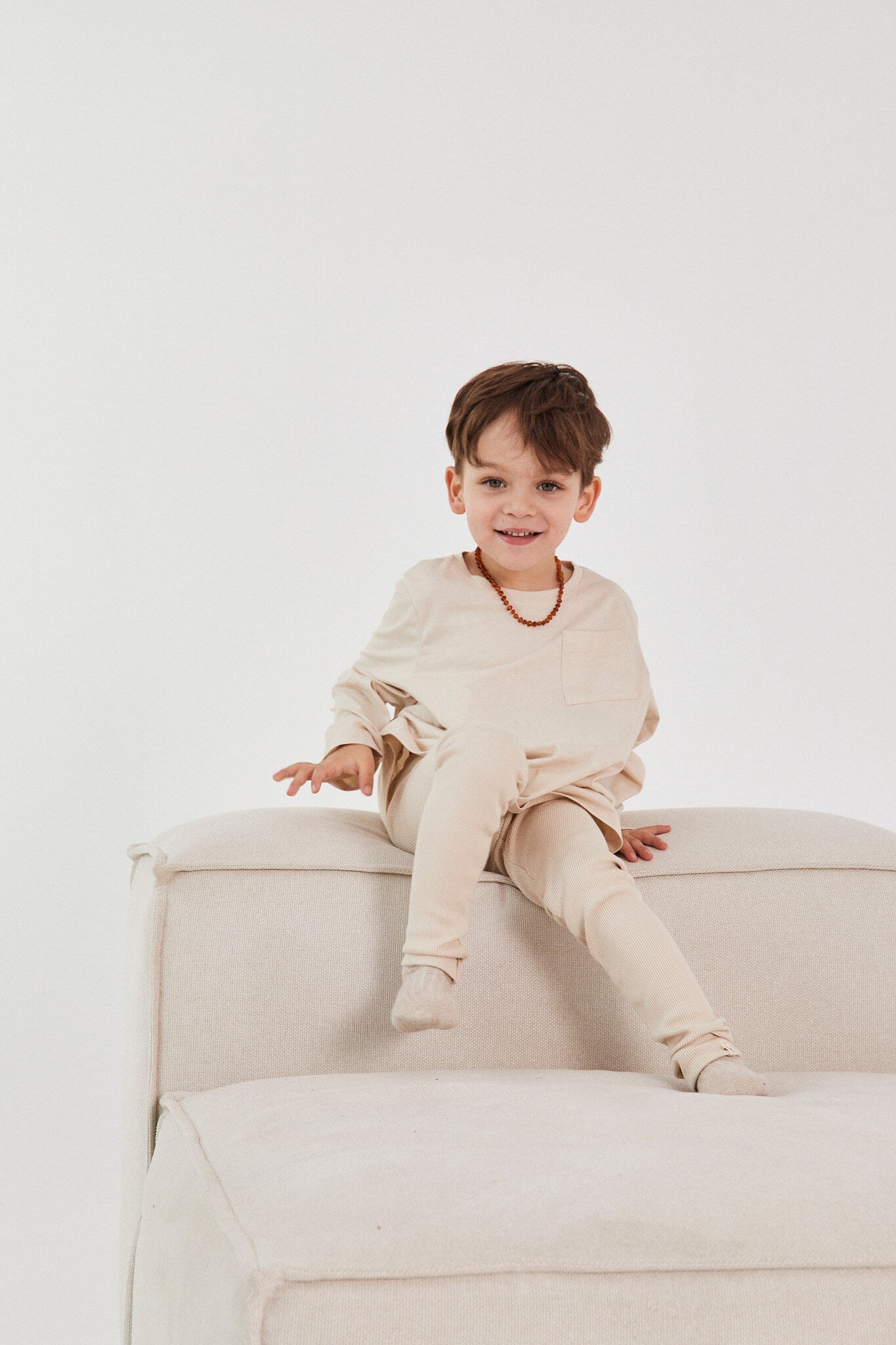 Organic Cotton Longsleeve T-Shirt - Cream