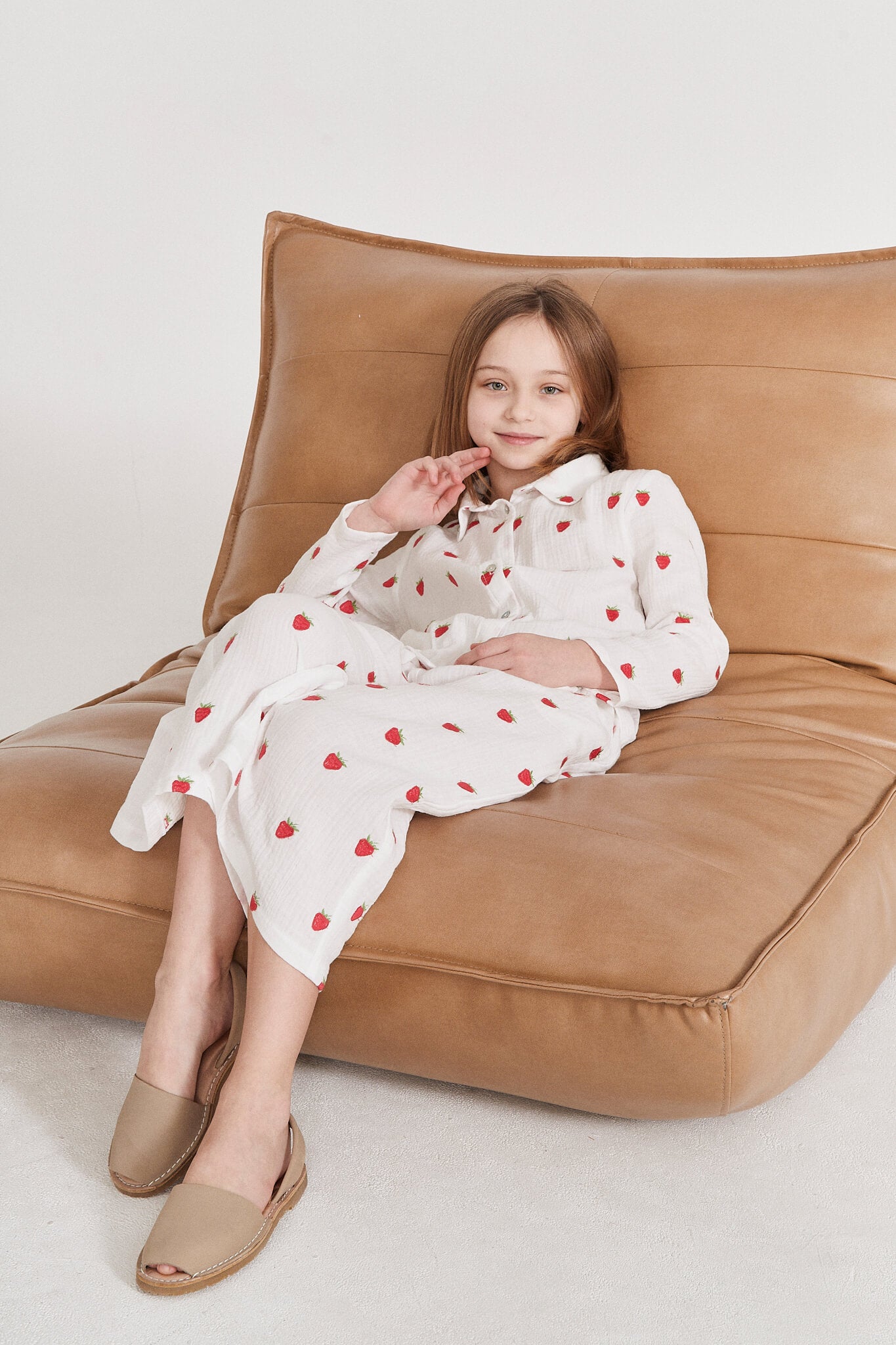 Culottes aus Musselin Erdbeeren