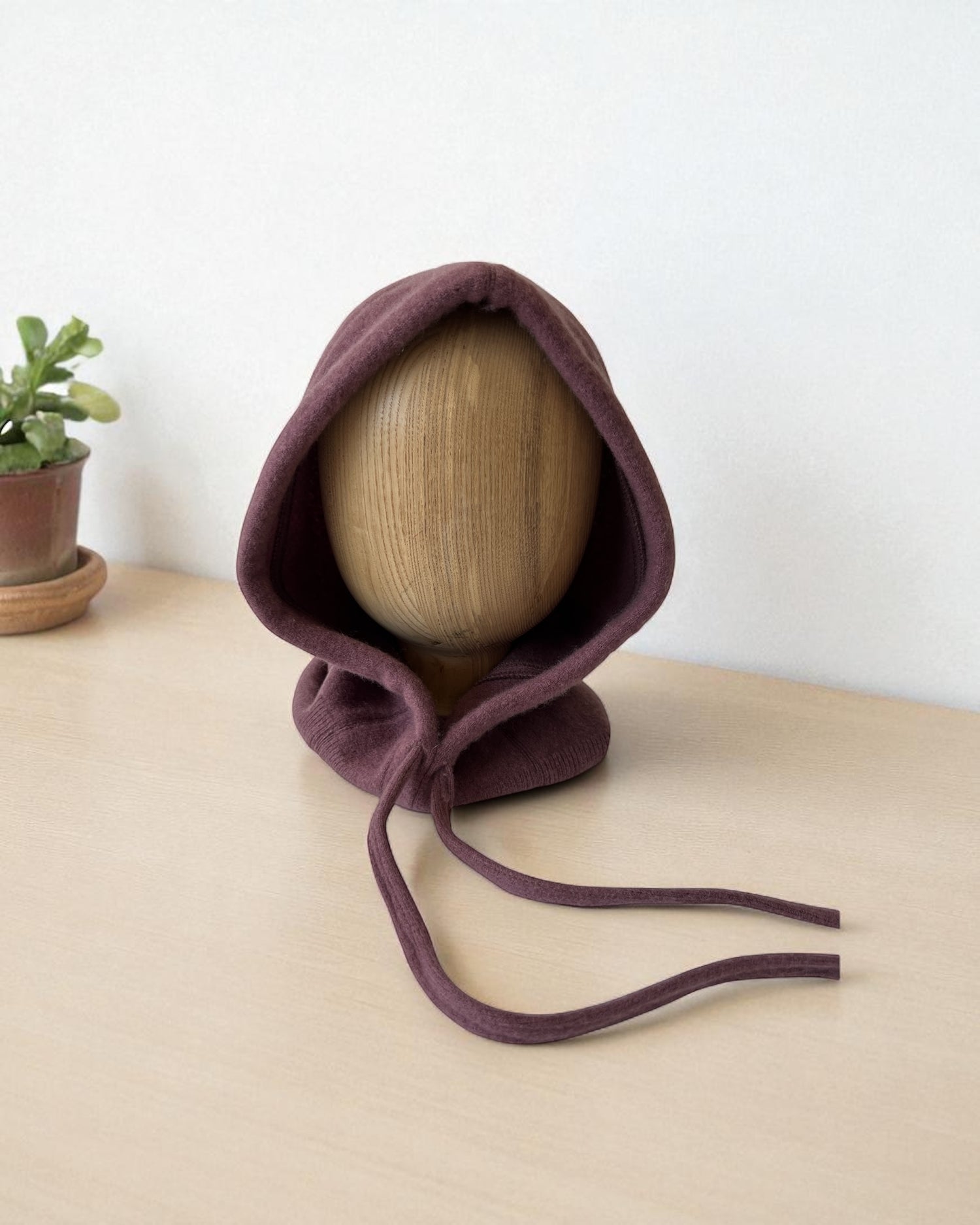 100% Cashmere Hood - Plum