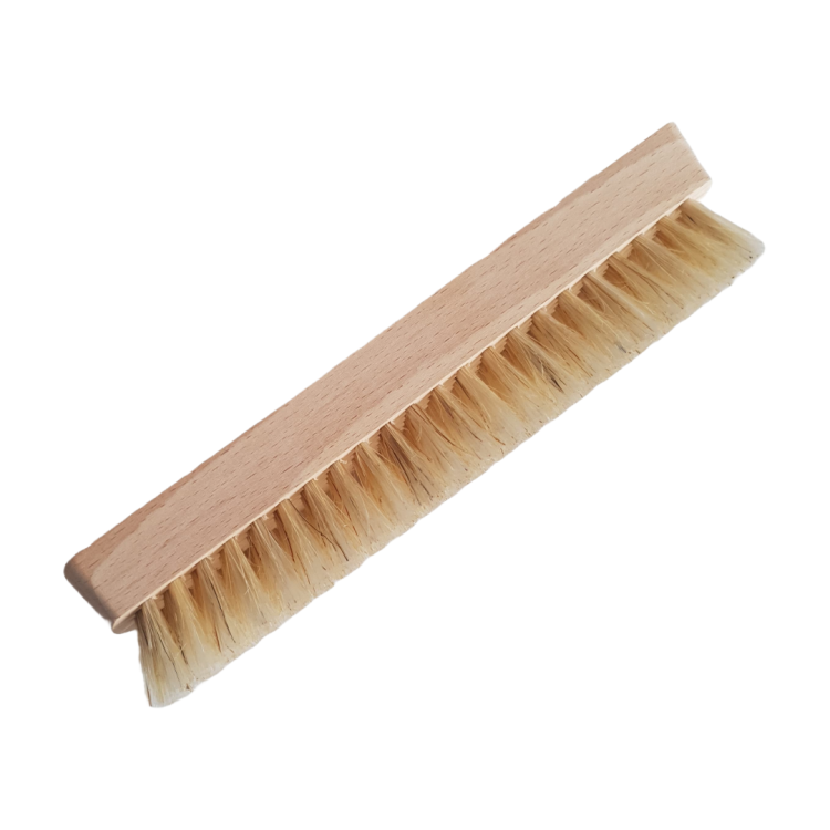 Wooden brush with natural bristles