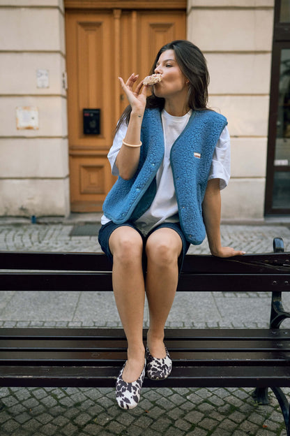 Merino Wool Vest Adult- Ice Blue - Happymess