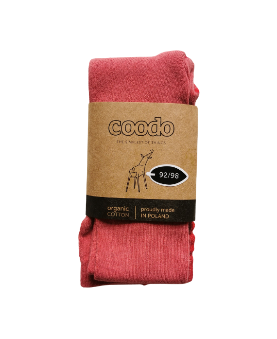 Soft and durable organic cotton tights for your baby and toddler in color red