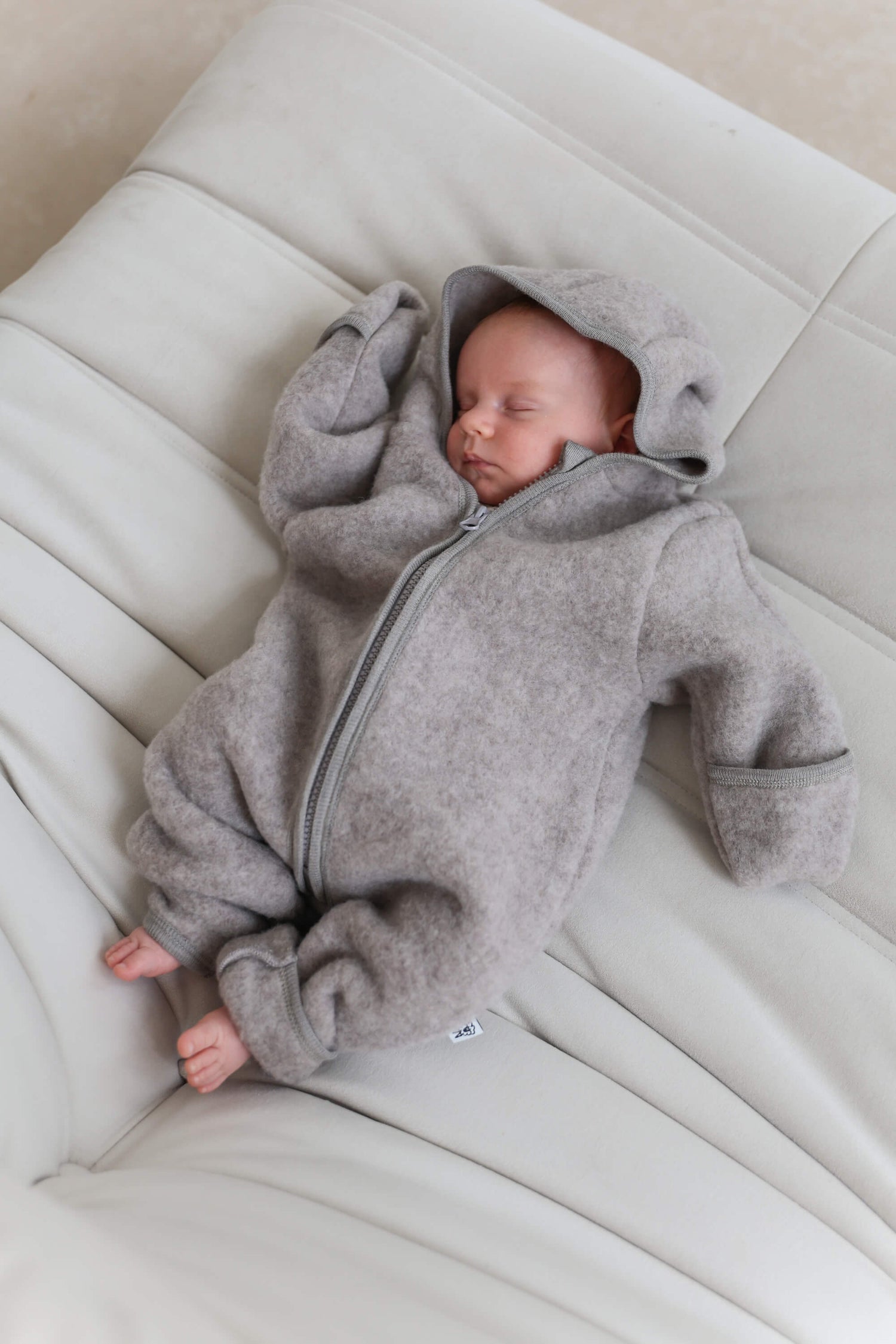 100% Merino Wool Baby Overall - Taupe