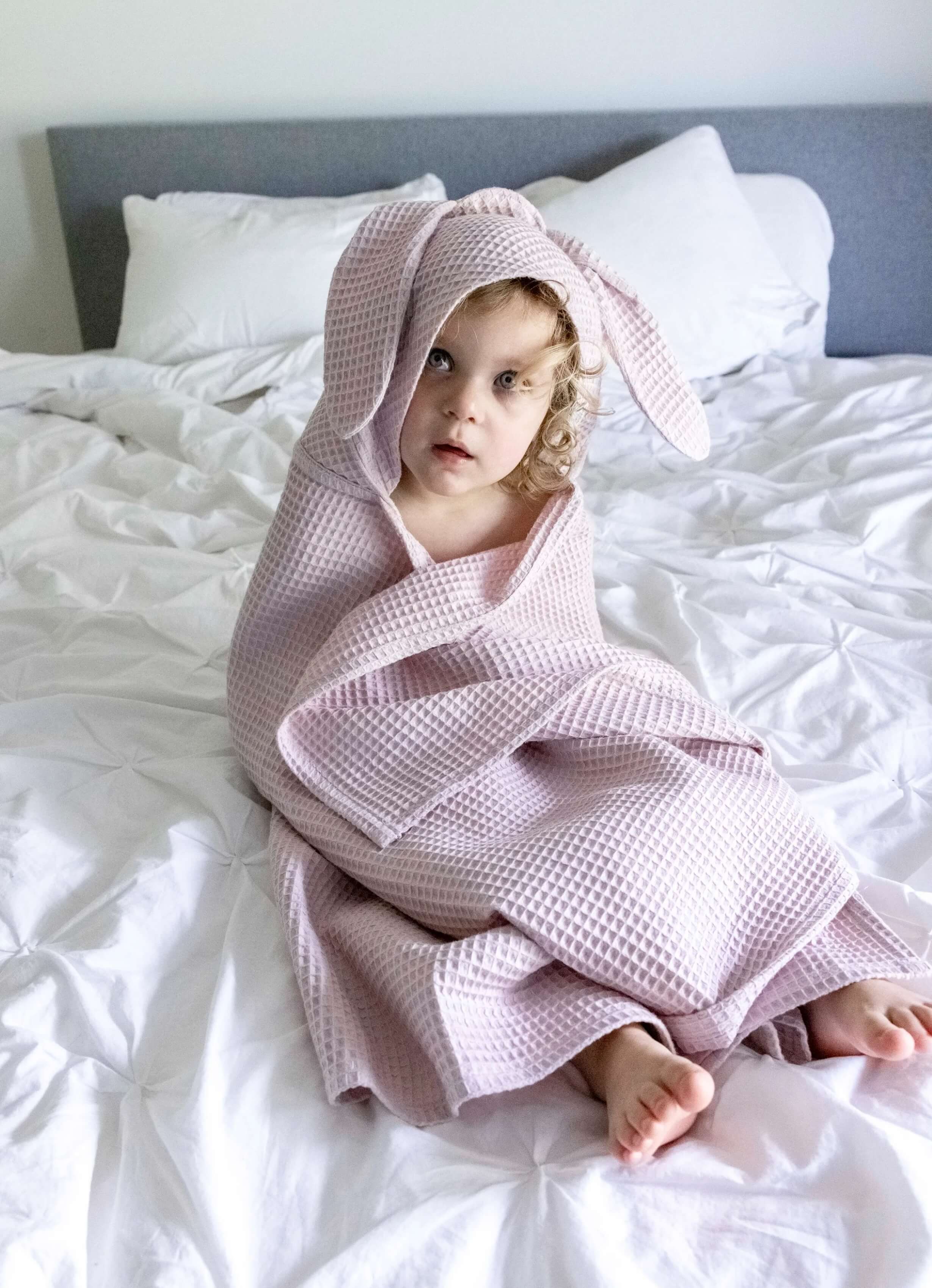Children towel pink bunny ears