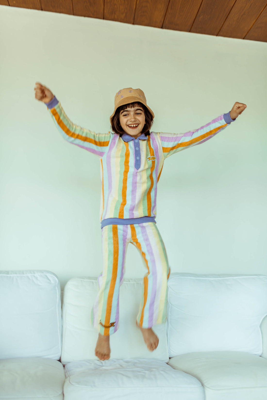Terry Sweatshirt Sunset Stripes - Happymess