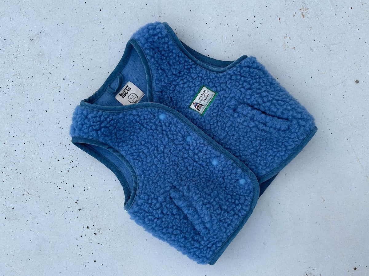 Merino Wool Vest Ice Blue - Happymess