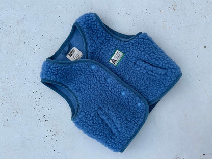 Merino Wool Vest Ice Blue - Happymess
