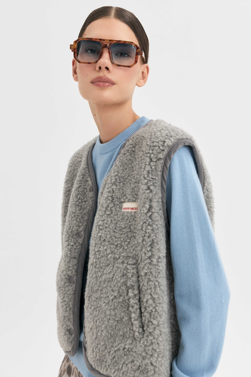 Merino Wool Vest for Adults – Stone Grey, Happymess