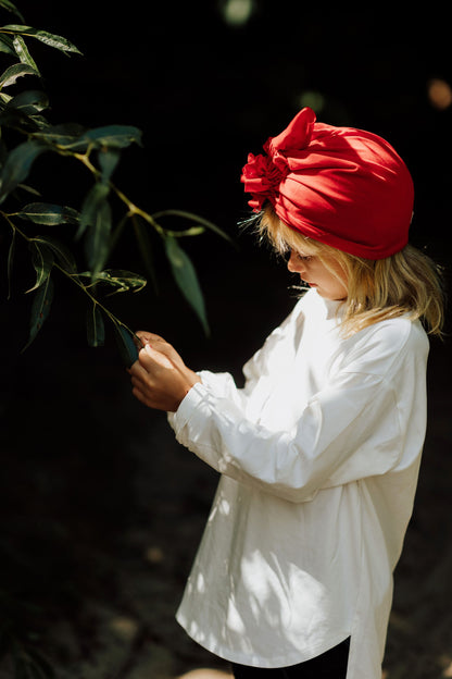 Baby-Turban aus Bio-Baumwolle (GOTS) - Rot