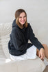 100% merino wool fleece women jacket black