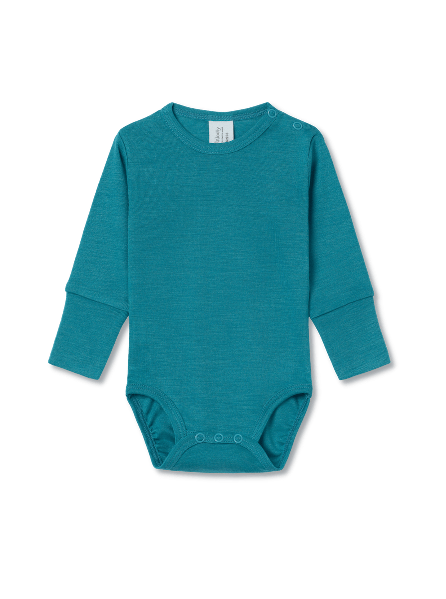 baby bodysuit in color turquoise on a transparent background