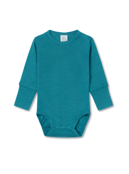 baby bodysuit in color turquoise on a transparent background