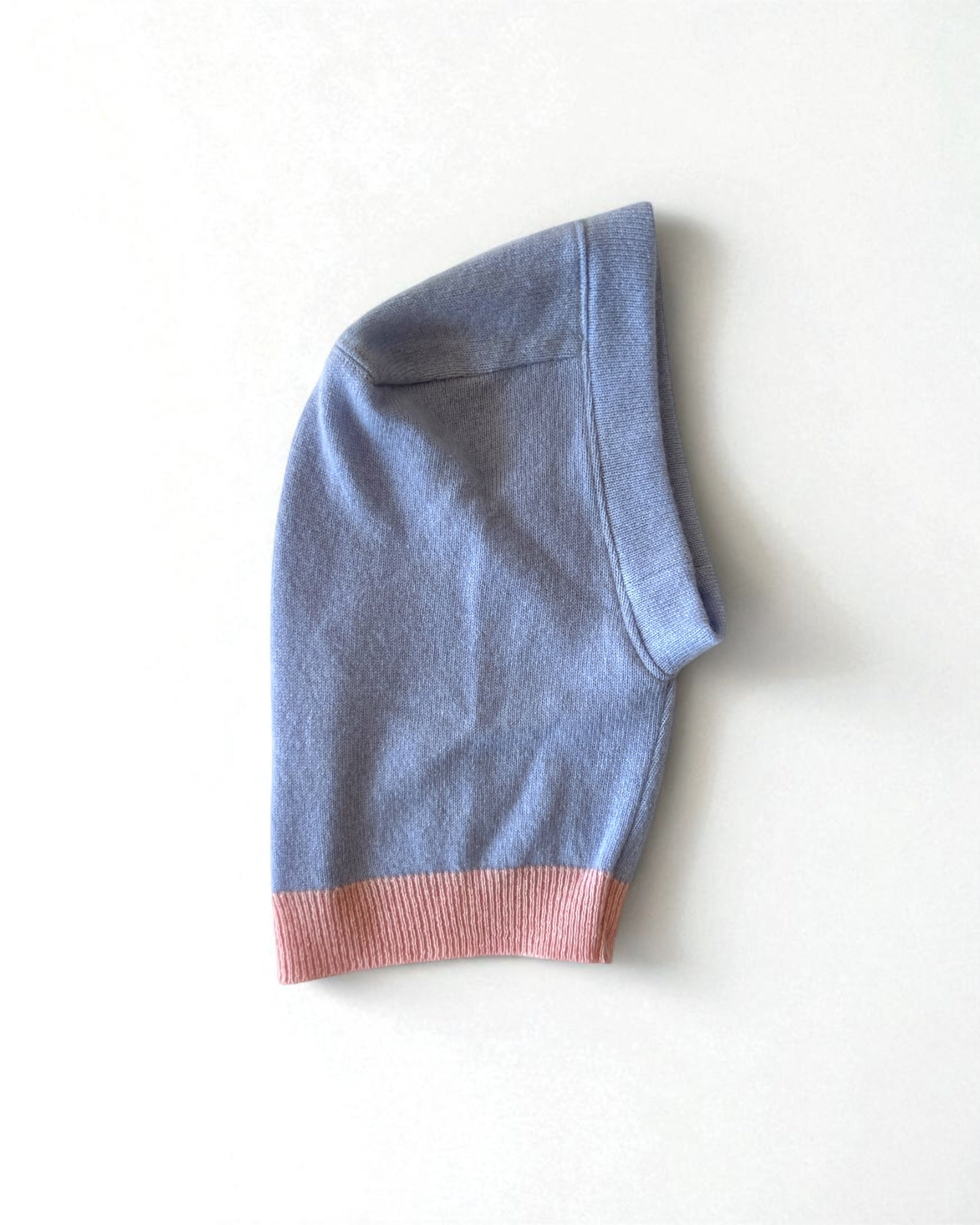 Blue and pink pure cashmere balaclava
