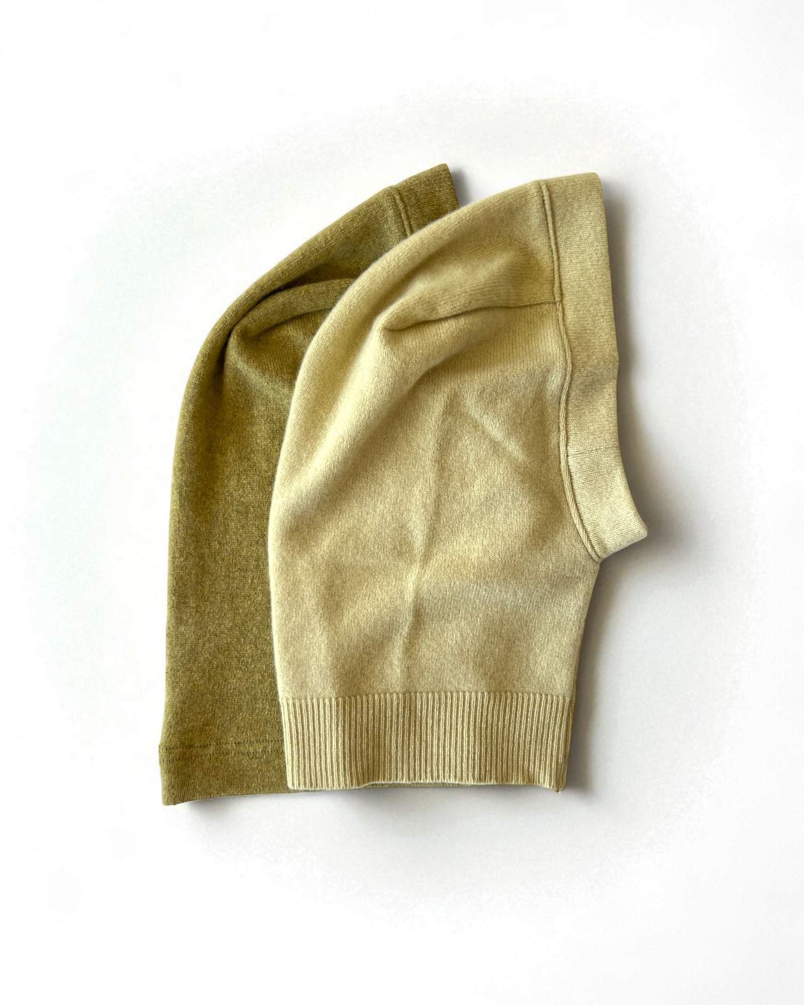 Green pure cashmere balaclava
