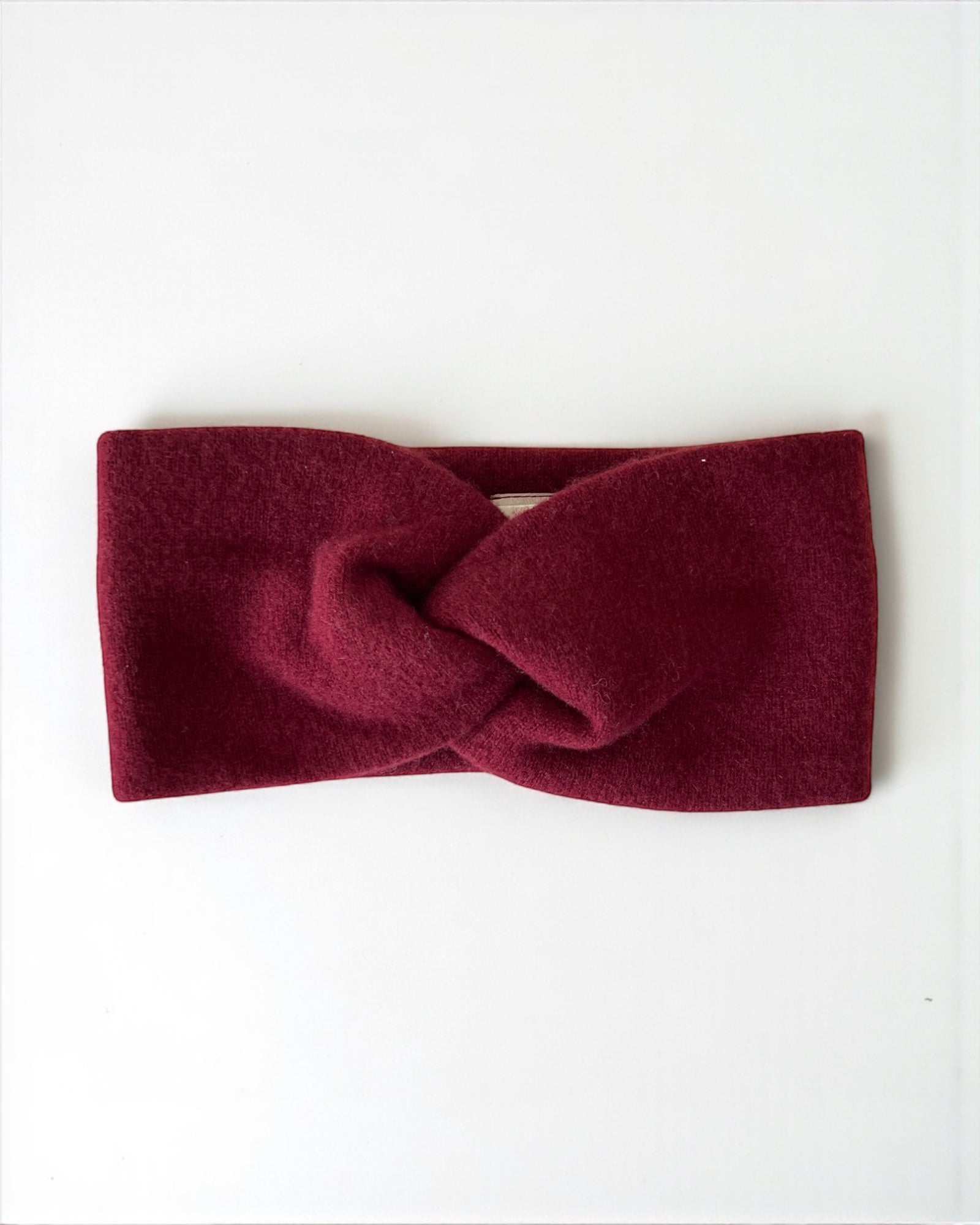 Maroon headband with a knot