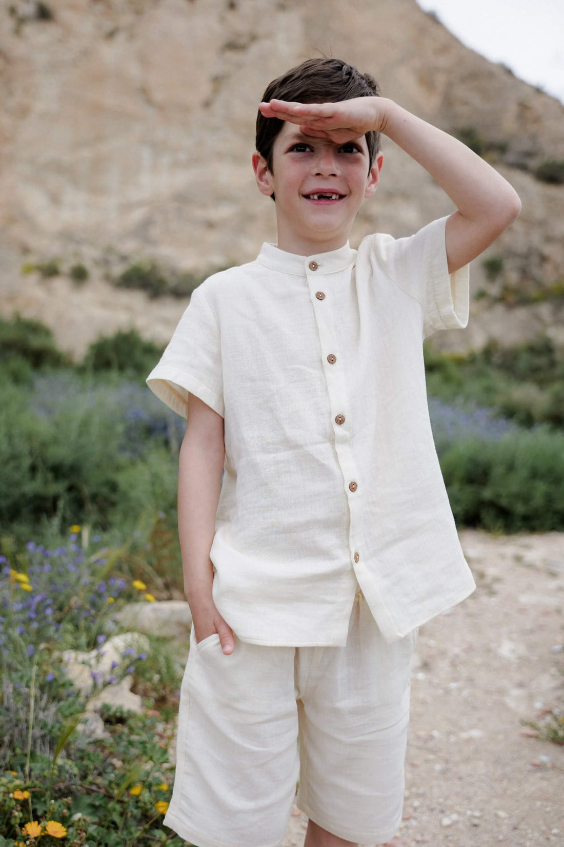 Cotton Shorts Vanilla - Roe &amp; Joe