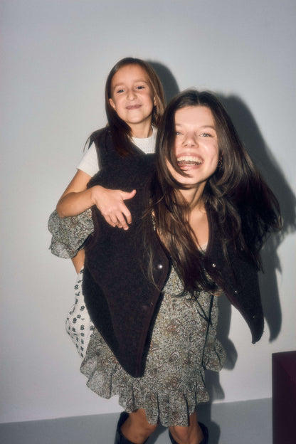 Merino Wool Vest Chocolate Brown - Happymess