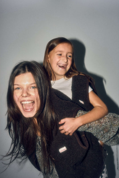 Merino Wool Vest Chocolate Brown - Happymess