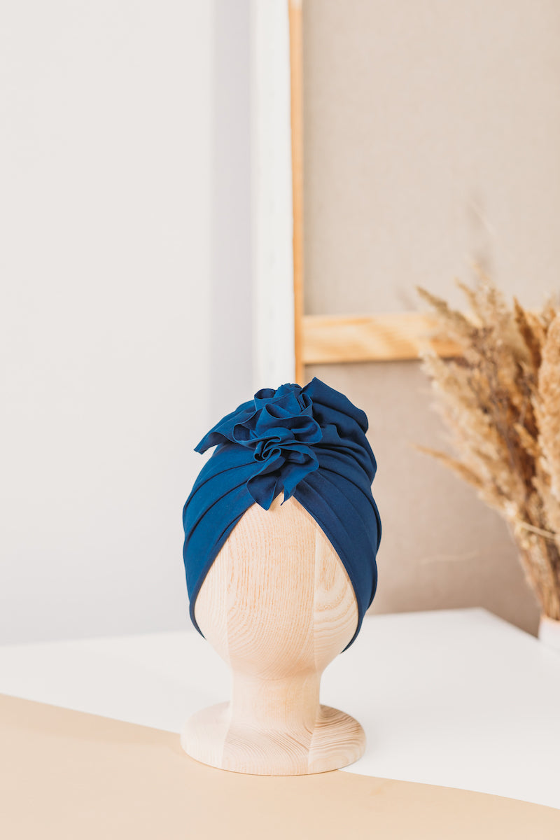 Turban aus Bio-Baumwolle (GOTS) für Babys und Kleinkinder  - Marineblau