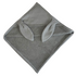 Gray hooded towel with bunny ears on a white background