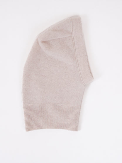 beige cashmere balaclava on a white background