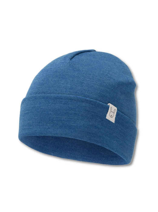 Blue baby hat merino wool and silk