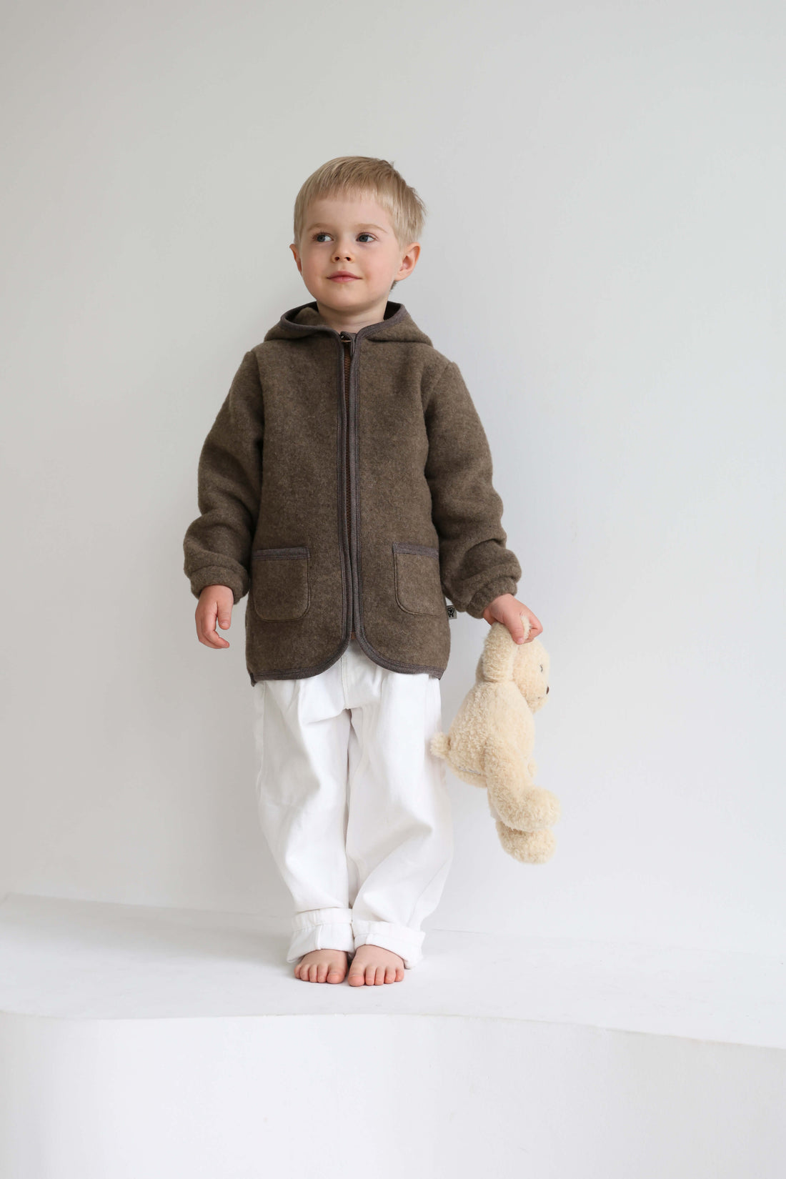 Merino Wool Fleece Jacket - Brown