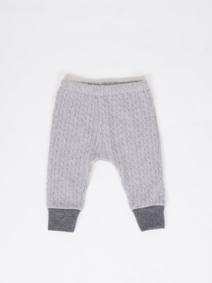 cashmere pants in color grey made of pure cashmere