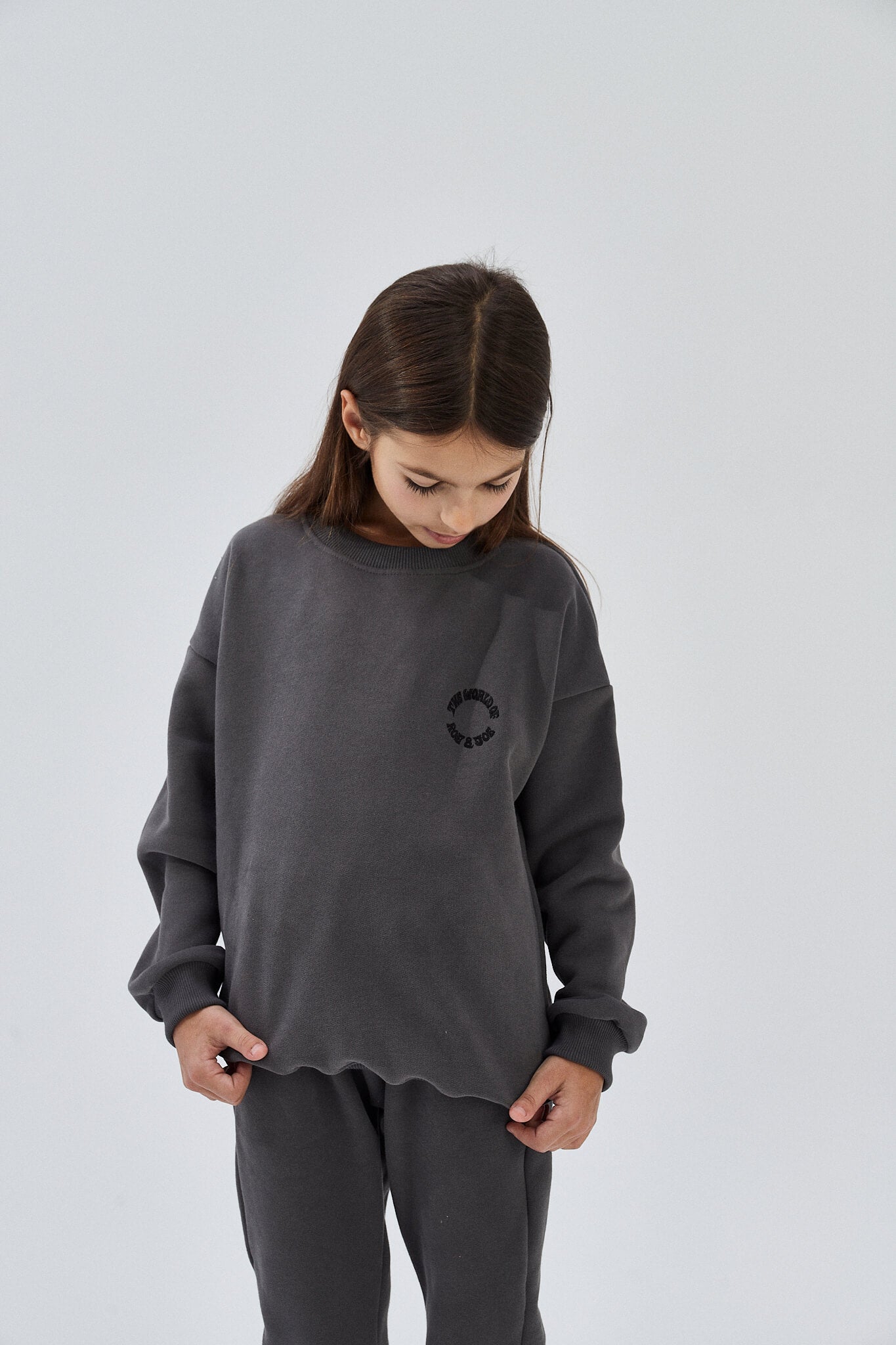 Organic Cotton Minimalistic Sweatshirt  - Dark Grey