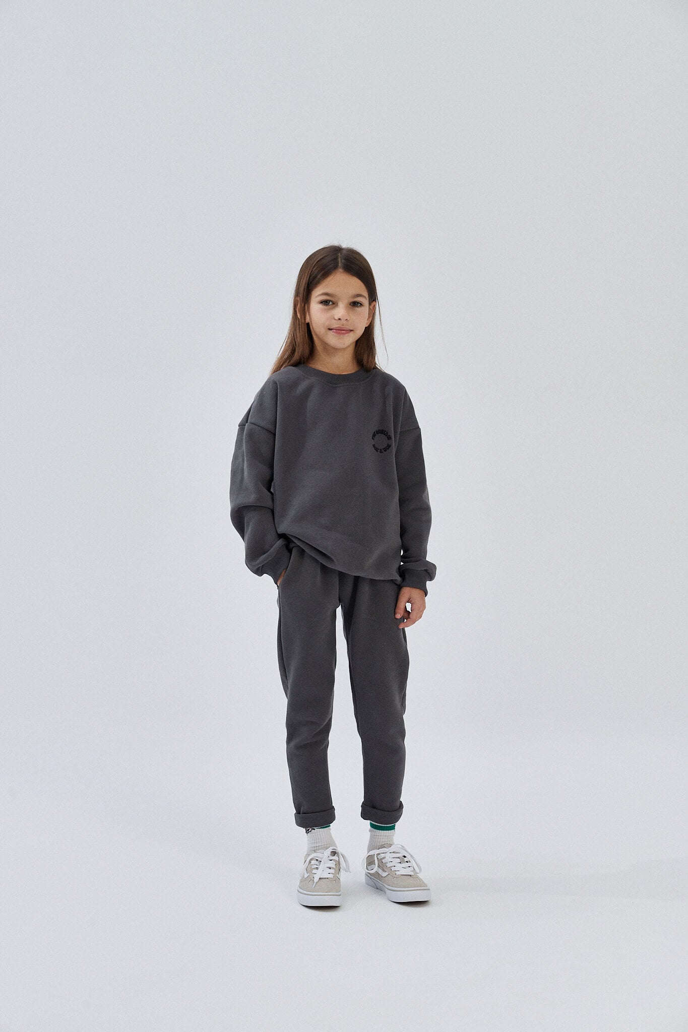 Organic Cotton Minimalistic Sweatshirt  - Dark Grey