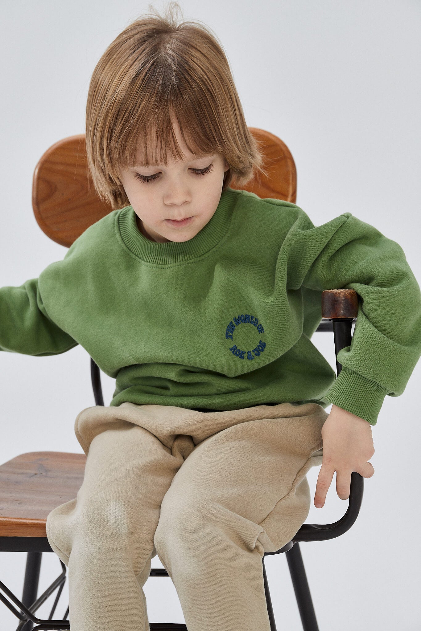 Green cotton sweatshirt boy