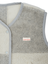 Gray fleece vest with a &