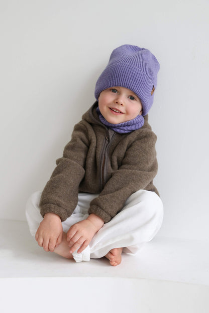 Merino Wool Fleece Jacket - Brown