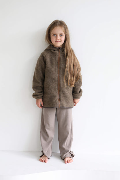 Merino Wool Fleece Jacket - Brown