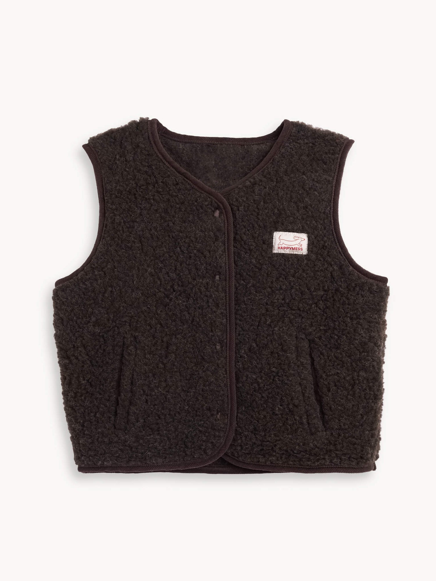 Merino Wool Vest Chocolate Brown - Happymess