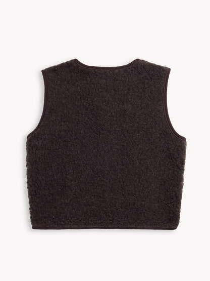 Merino Wool Vest Chocolate Brown - Happymess