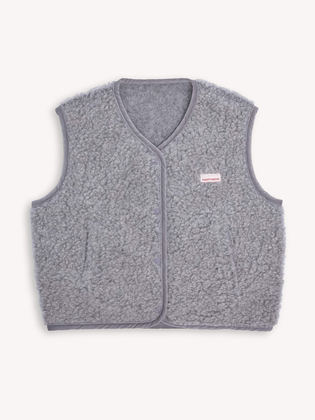Merino Wool Stone Grey Vest Adult - Happymess