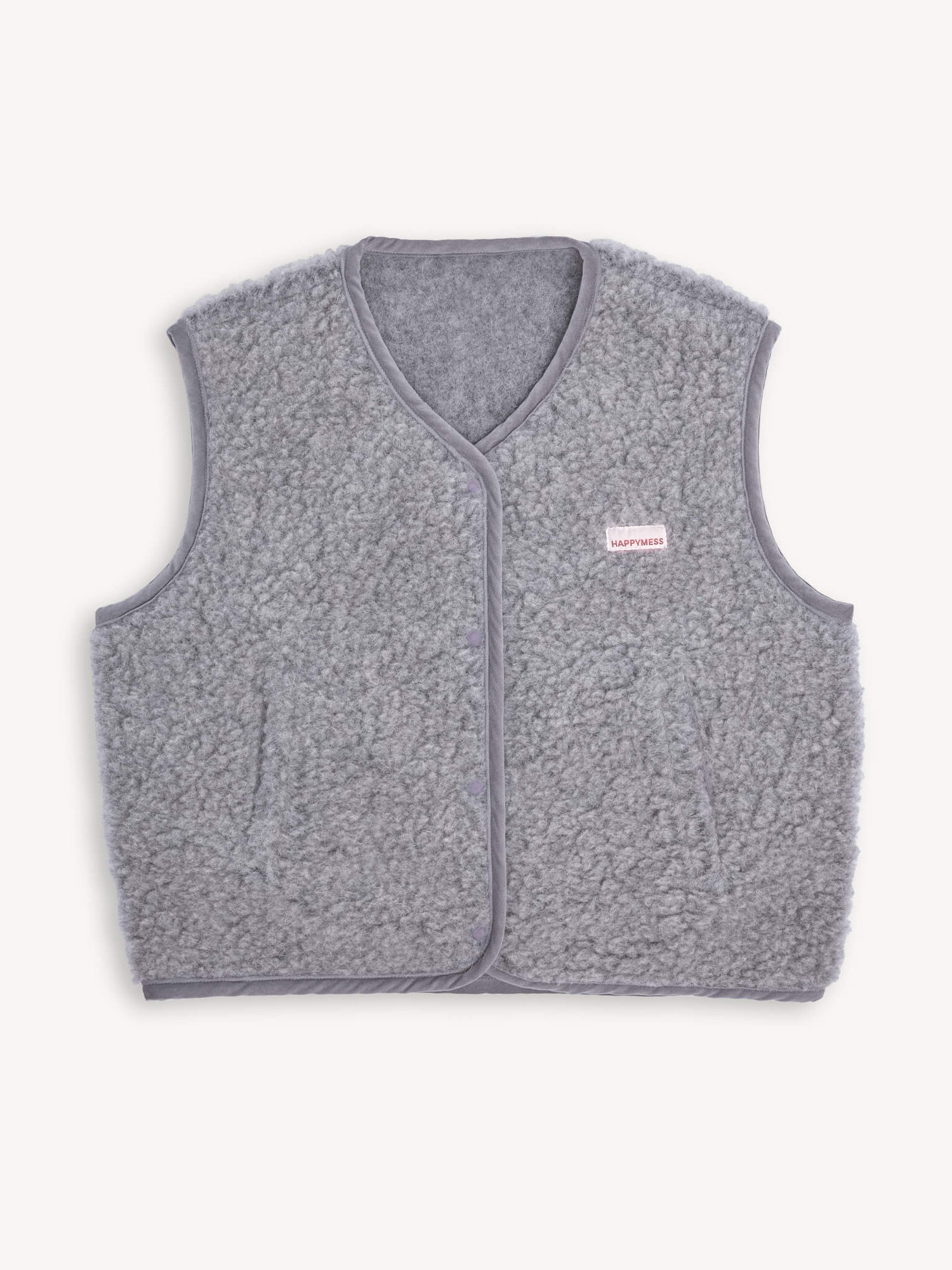 Merino Wool Stone Grey Vest Adult - Happymess