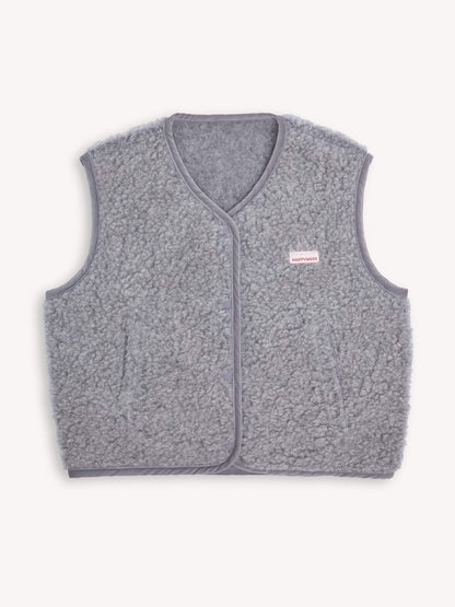 Merino Wool Stone Grey Vest Adult - Happymess