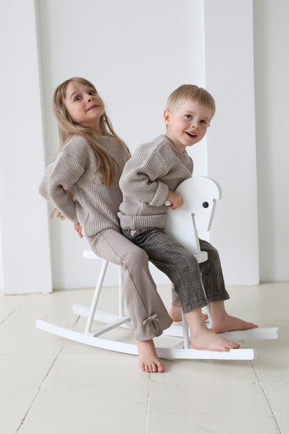 Double-Knit Merino Wool Sweater for Kids - Ivory