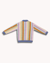 Colorful striped sweater on a white background